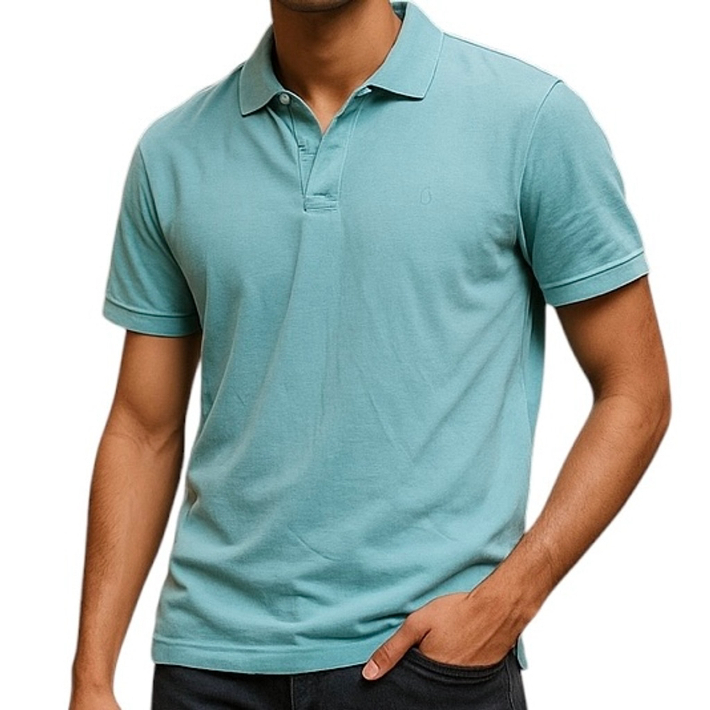 Jack &Jones Blue Polo Shirt Golf Polo Shirt Tee T-Shirt Casual Cotton Size LARGE